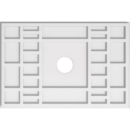 Ekena Millwork Beaux Architectural Grade PVC Ceiling Medallion, 24"W x 16"H x 3"ID x 8 1/4"C x 1"P, One-Piece CMP24X16BX-03000